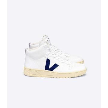 Veja V-15 CWL Women's High Tops White/Blue | CA 370UZG